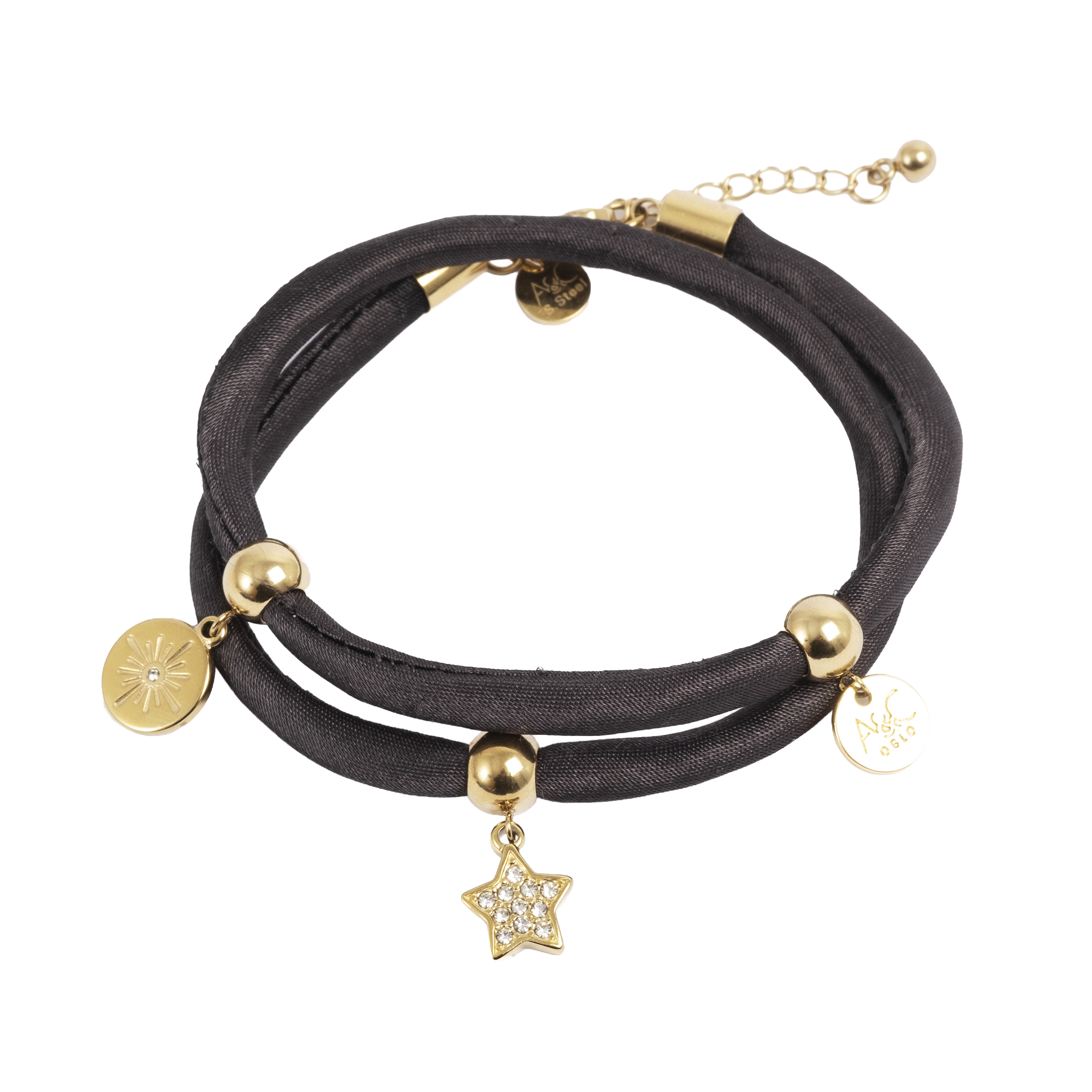 To rads satengarmbånd, black G - A&C Oslo - Pure Steel