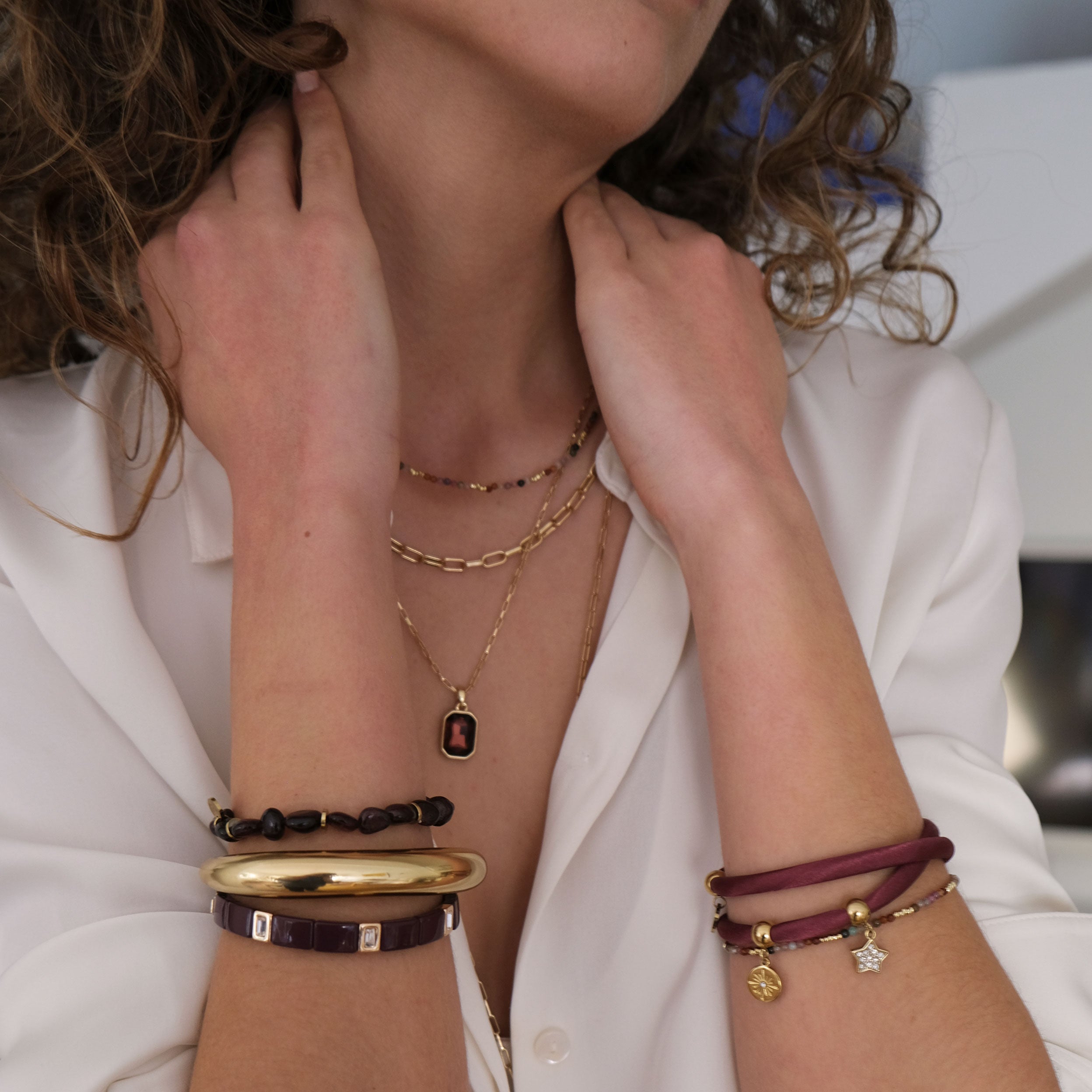 To rads satengarmbånd, burgundy, G - A&C Oslo - Pure Steel_3