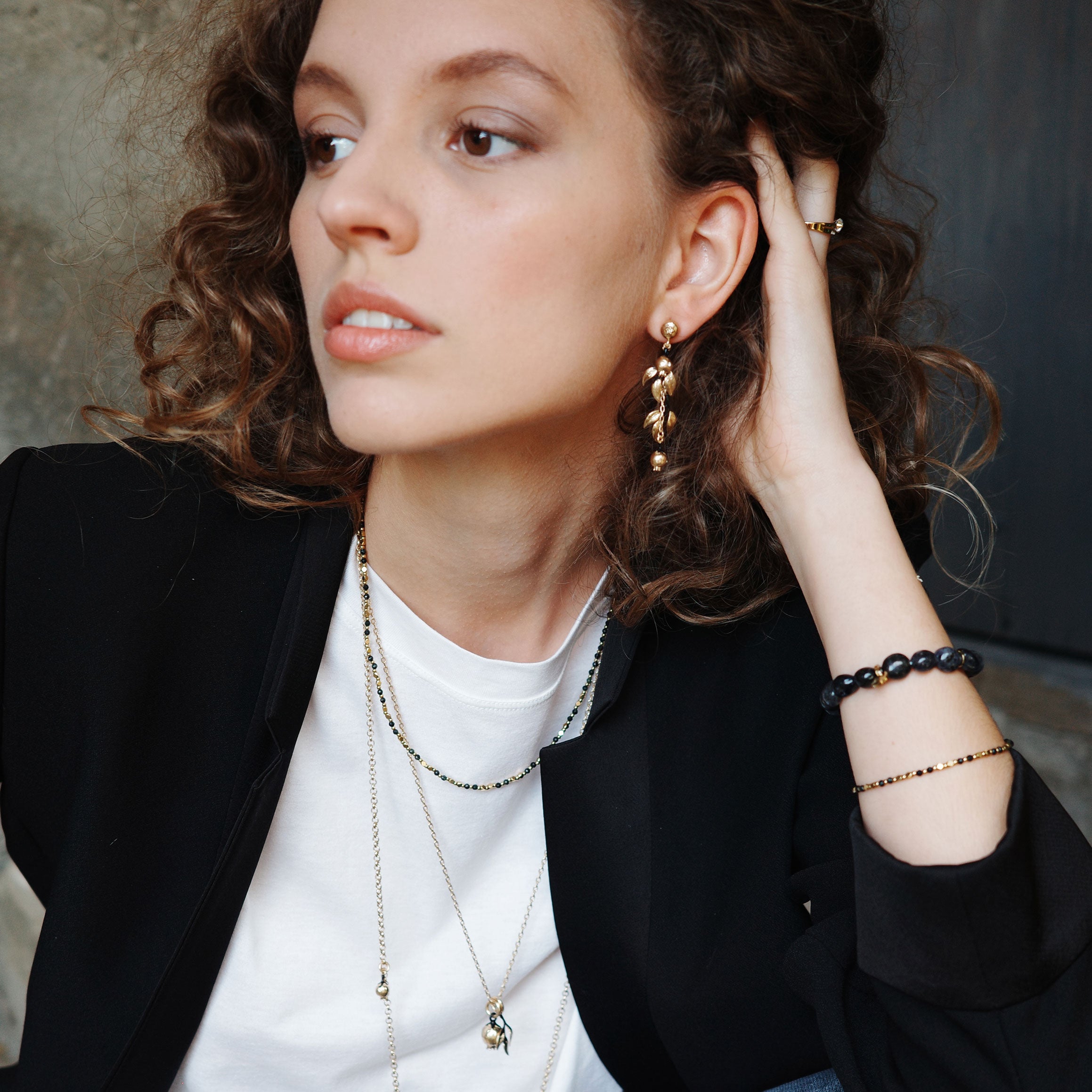 Armbånd med sorte stener, G - A&C Oslo - Pure Steel_3