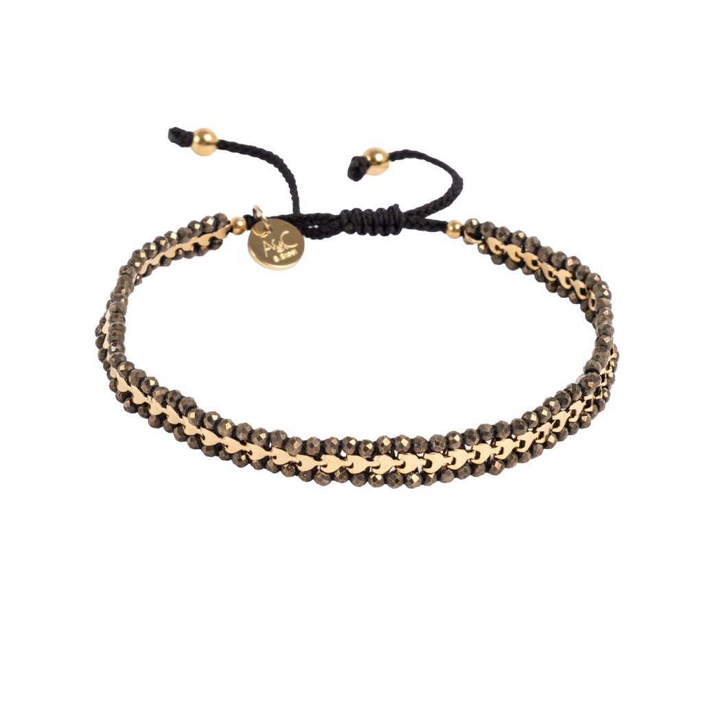 Armbånd med pyrite, Steel G - A&C Oslo - Design Collection