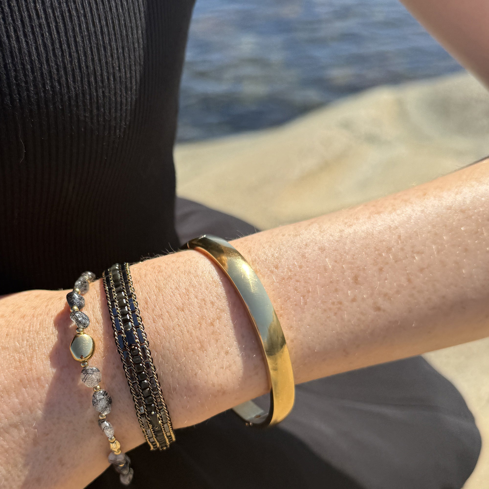 Armbånd, obsidian, Steel G - A&C Oslo - Design Collection_2