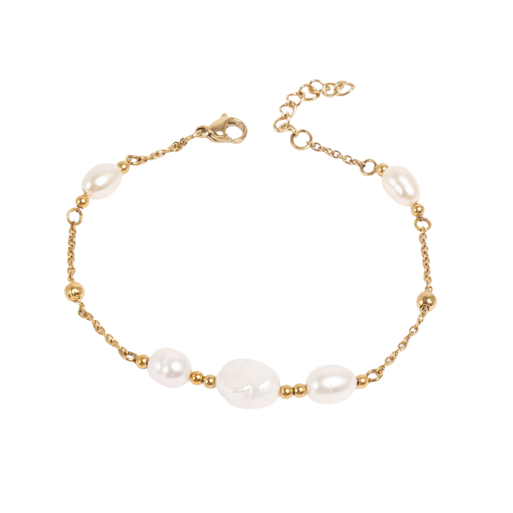 Armbånd med ferskvannsperler, Steel G