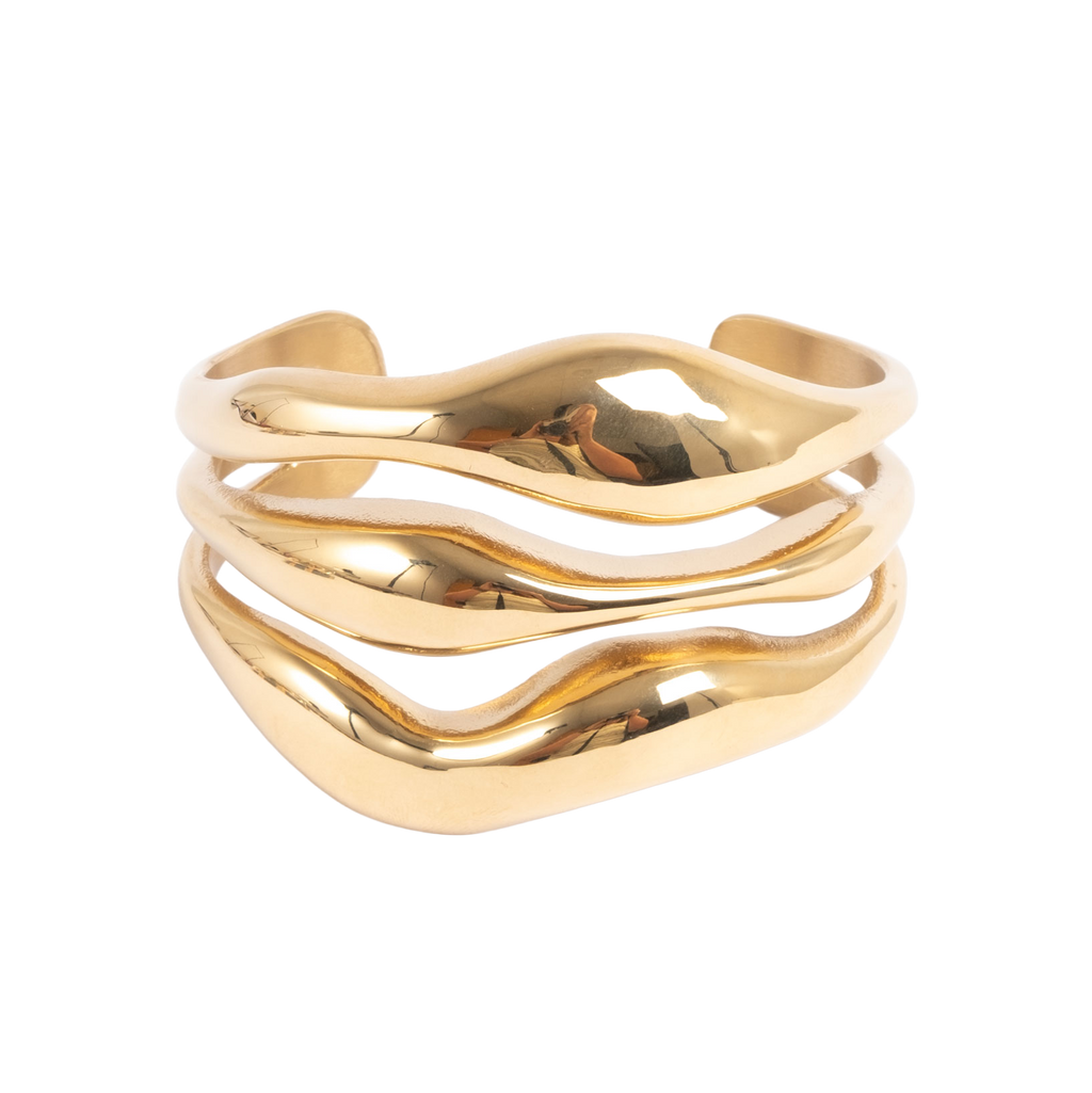 Bredt cuff armbånd, Steel Soft G