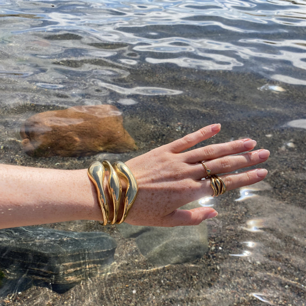 Bredt cuff armbånd, Steel Soft G_4