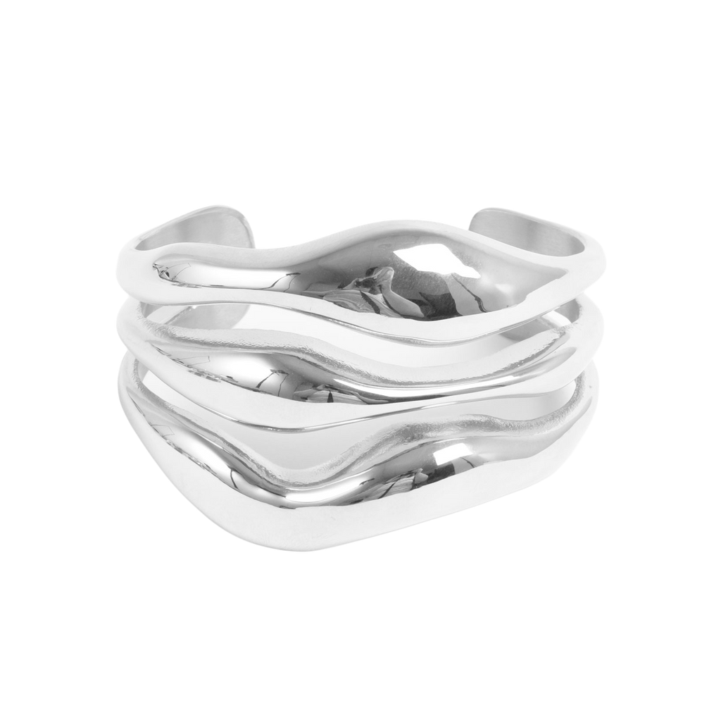 Bredt cuff armbånd, Steel Soft