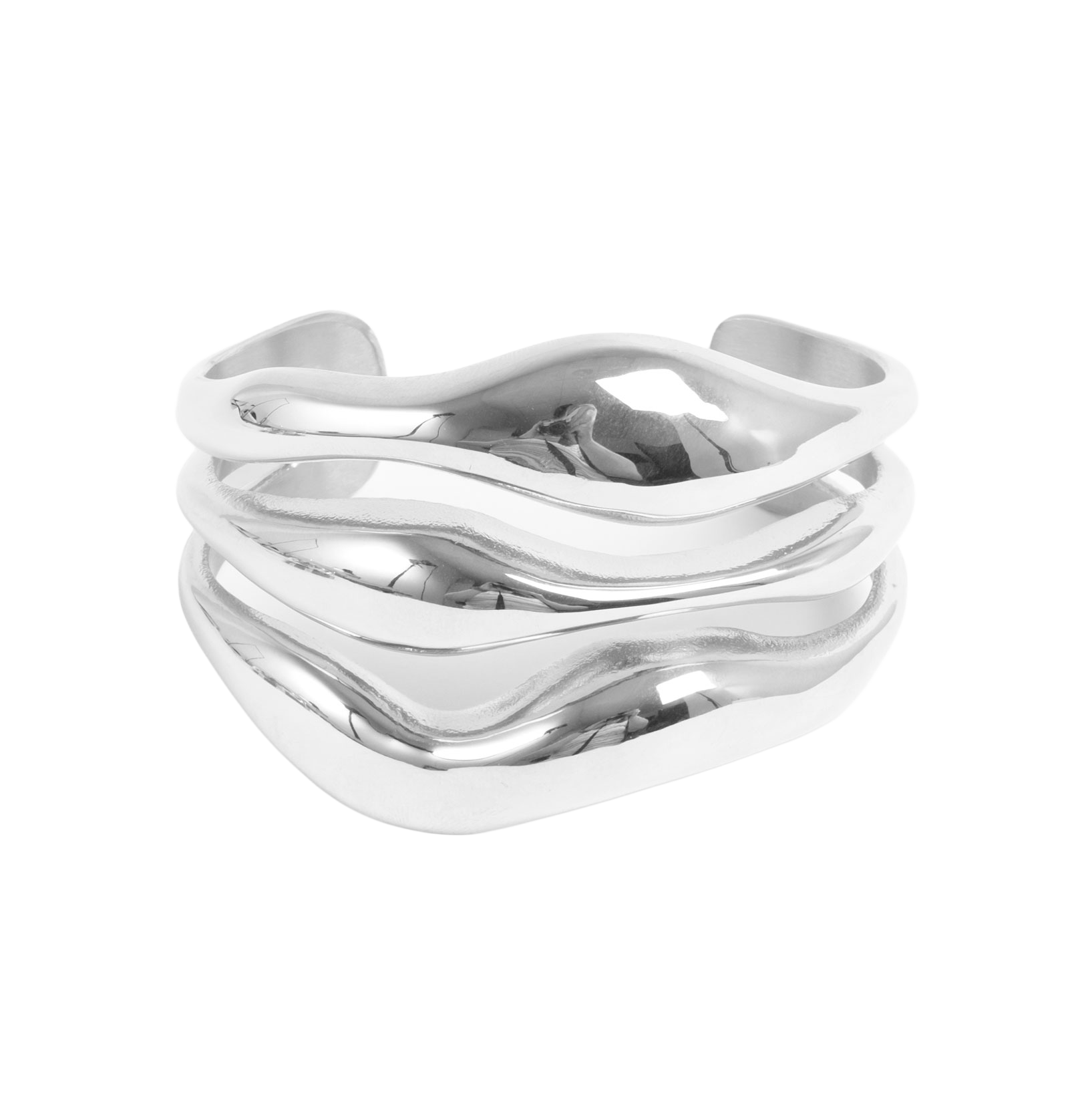 Bredt cuff armbånd, Steel Soft