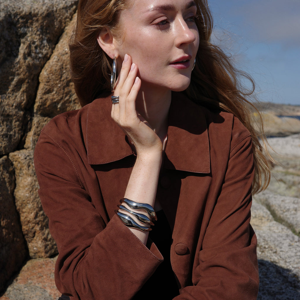 Bredt cuff armbånd, Steel Soft_2