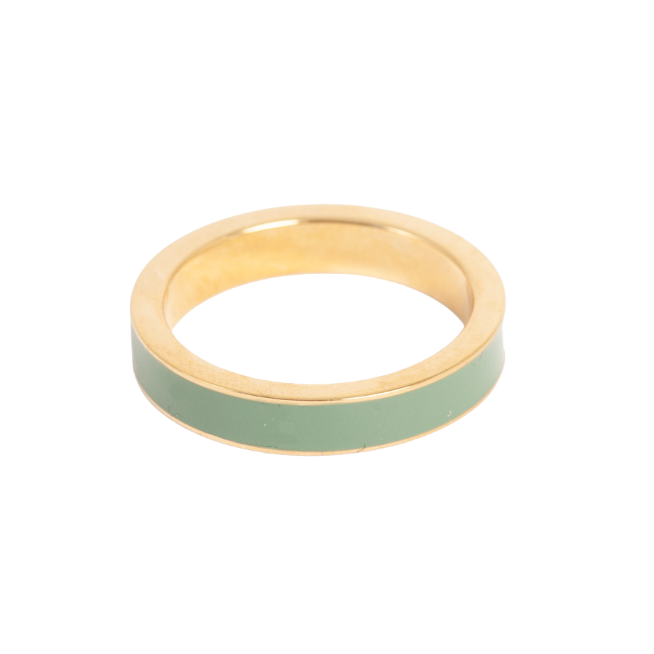 Ring, grønn emalje (53/56/59) - A&C Oslo - Pure Steel
