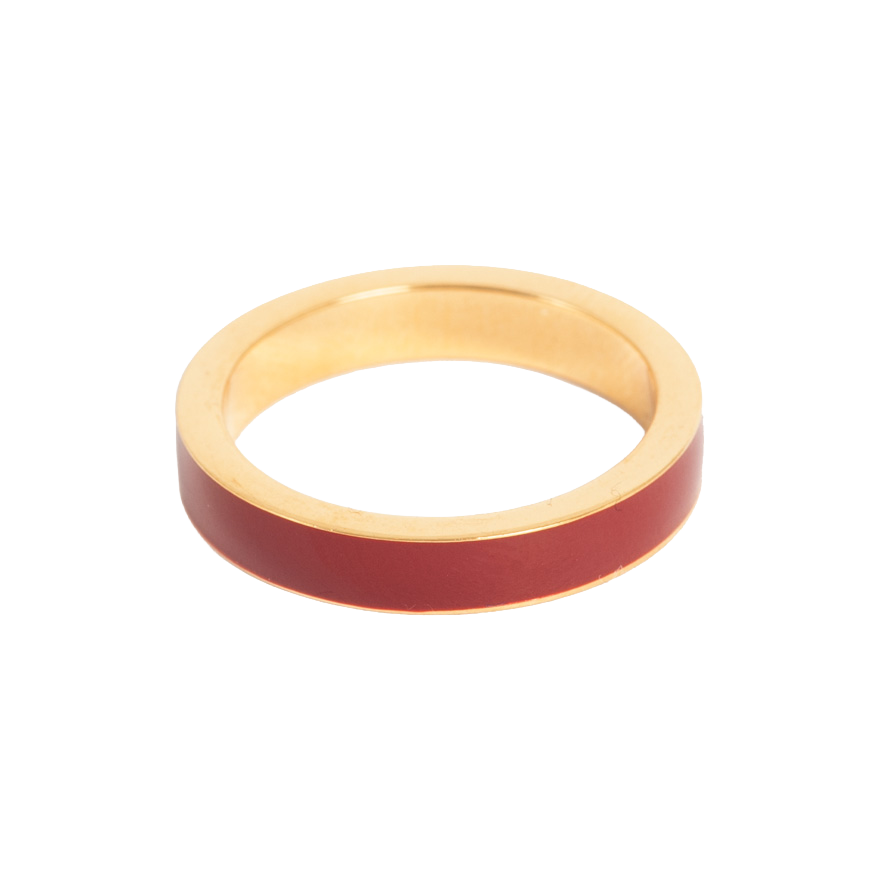 Ring, bordeaux emalje (56/56/59) - A&C Oslo - Pure Steel