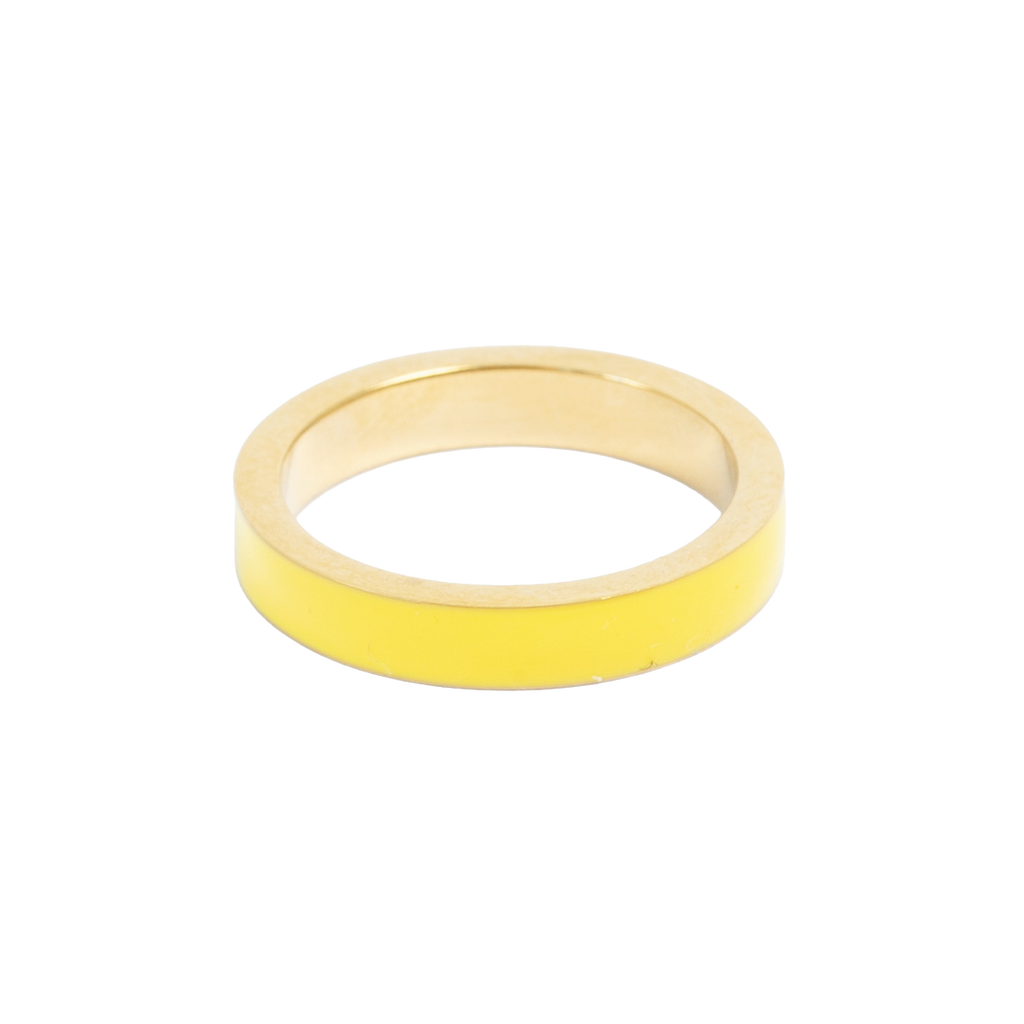Ring, gul emalje (56/56/59) - A&C Oslo - Pure Steel
