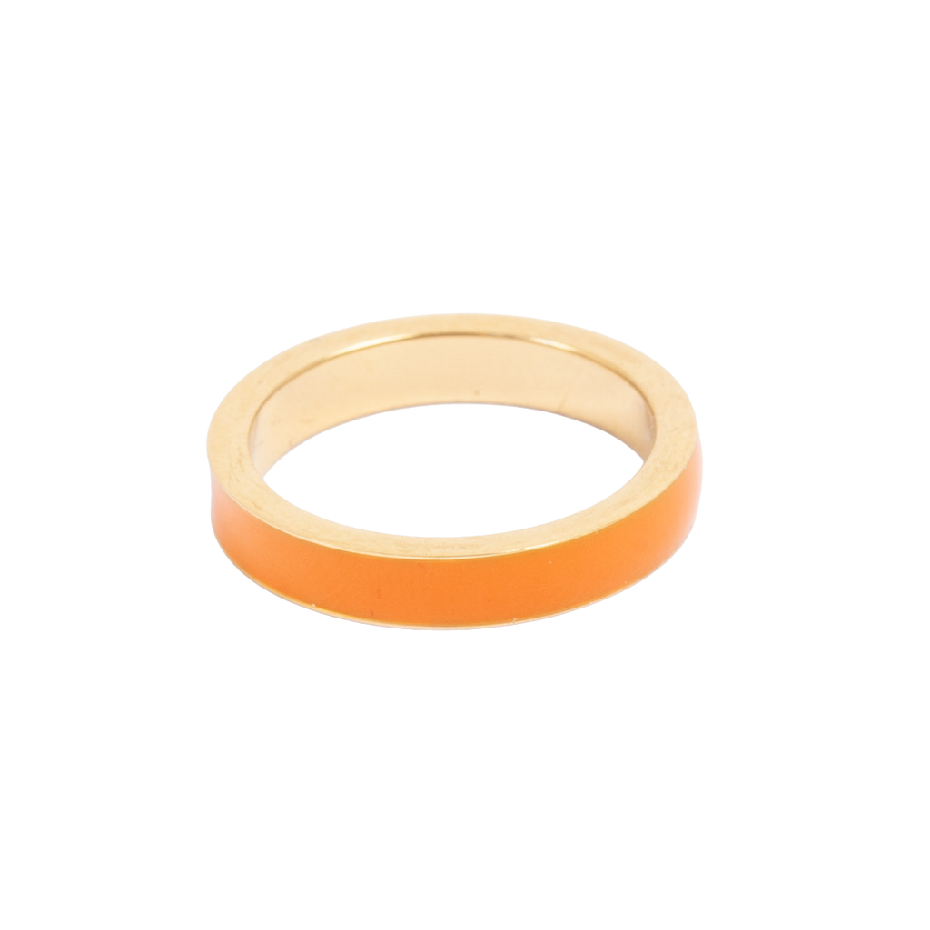 Ring, oransje emalje (56/56/59)