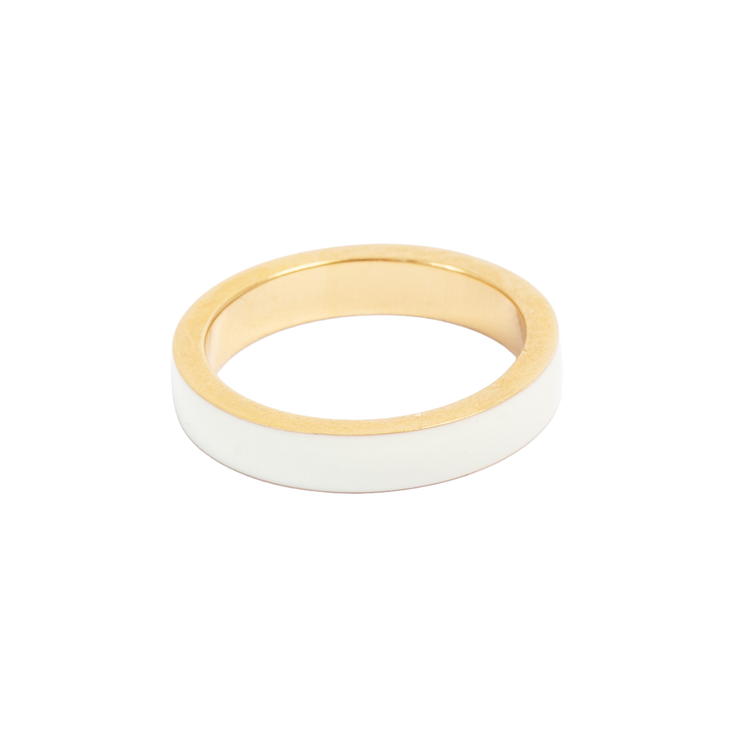 Ring, hvit emalje (53/56/59) - A&C Oslo - Pure Steel