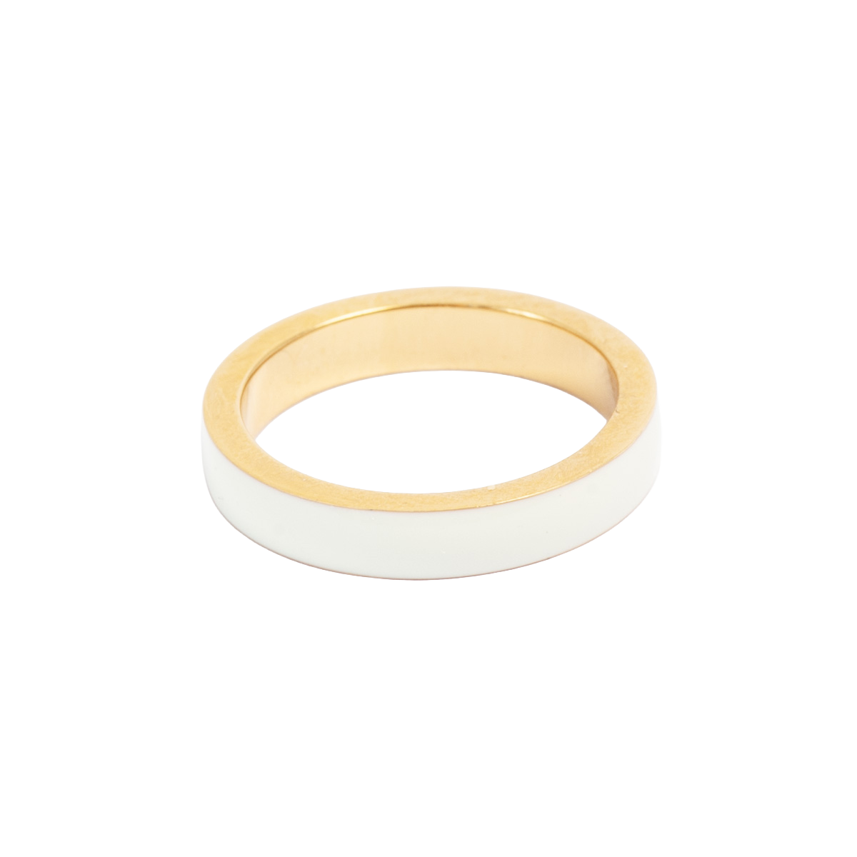 Ring, hvit emalje (53/56/59) - A&C Oslo - Pure Steel