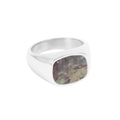 Signet-ring, unisex, green marble - A&C Oslo - Pure Steel