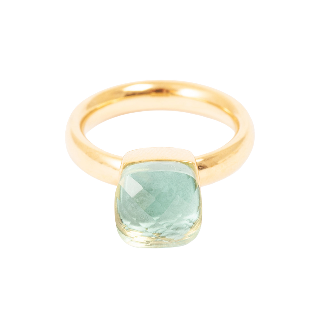 Ring, Steel Glass, Aquamarine