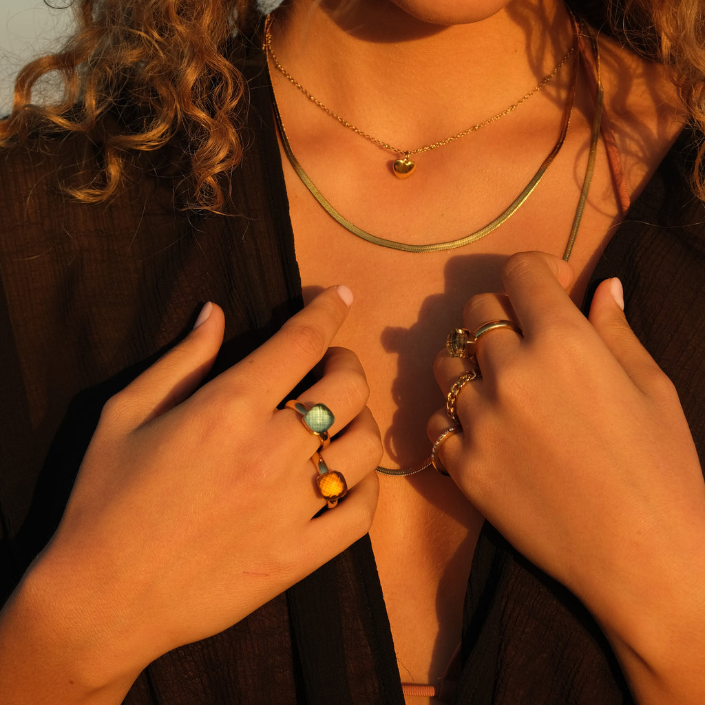 Ring, Steel Glass, Aquamarine_2
