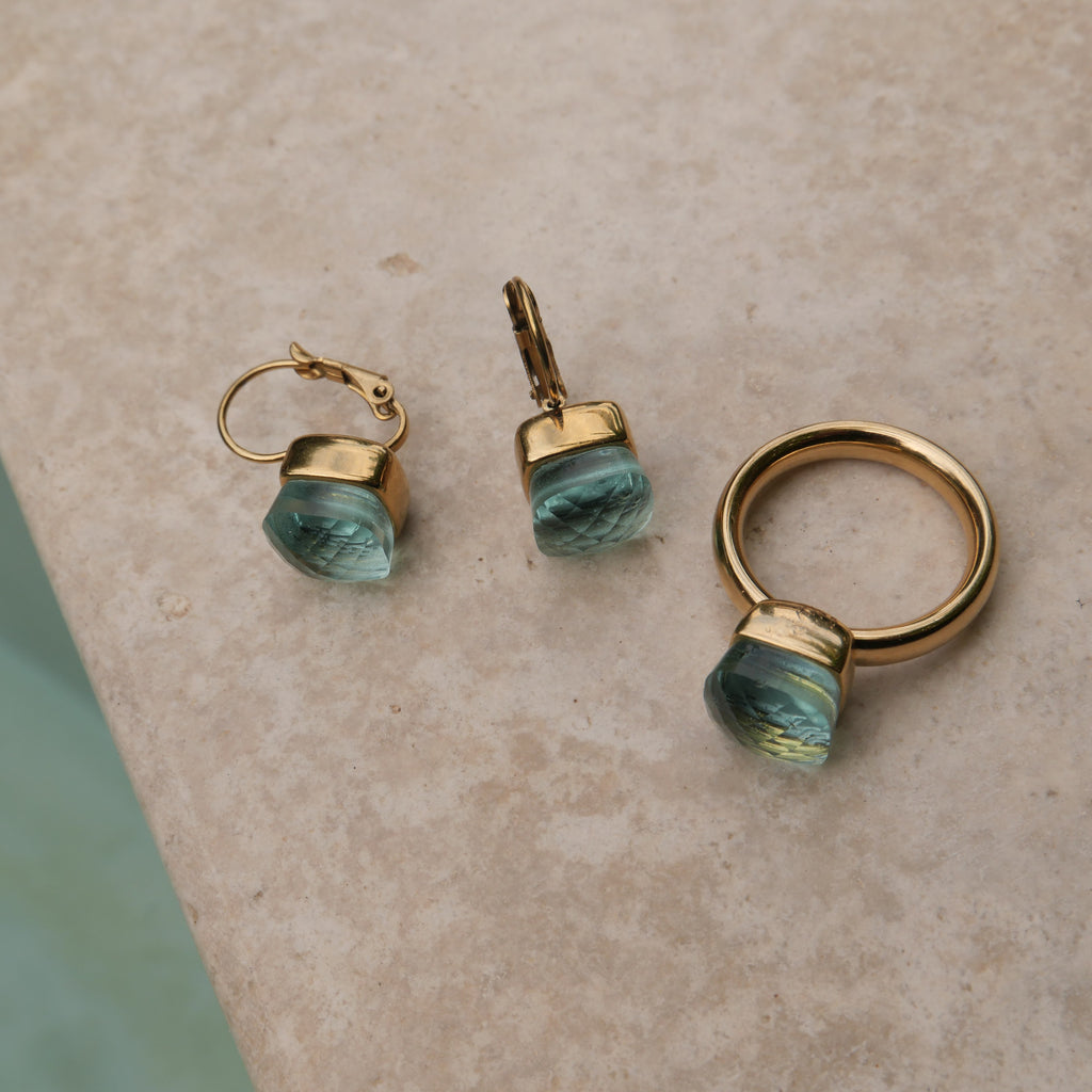 Ring, Steel Glass, Aquamarine_3