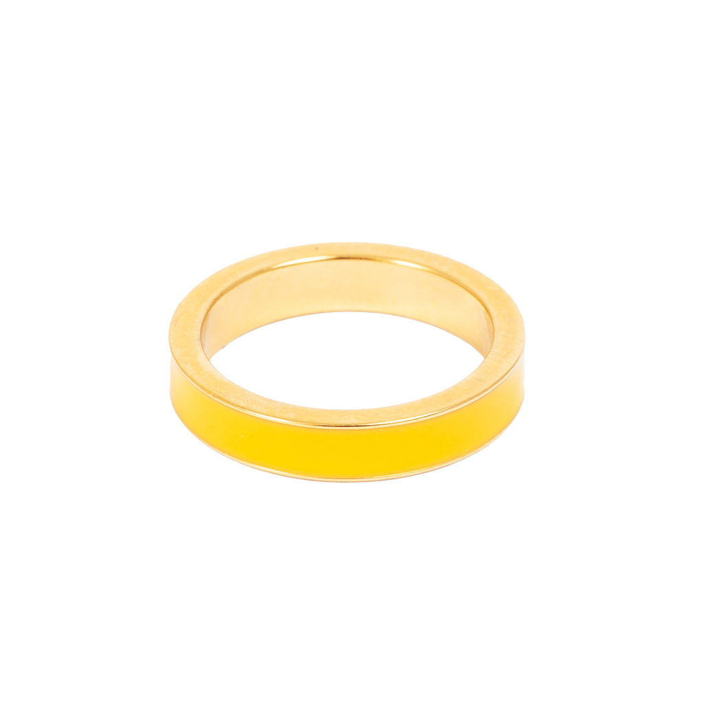 Ring med mangogul emalje - A&C Oslo - Pure Steel