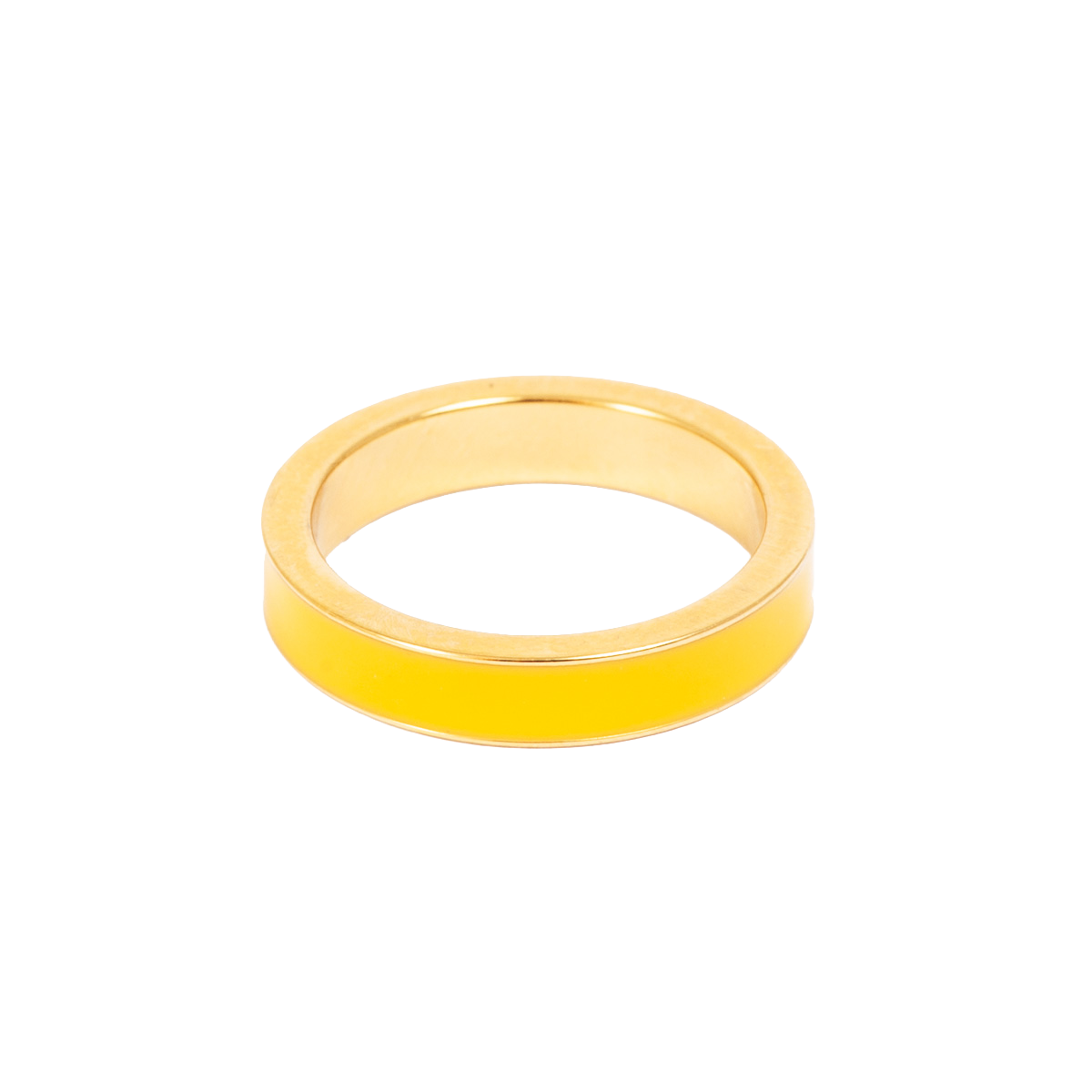 Ring med mangogul emalje - A&C Oslo - Pure Steel