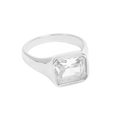 Ring med stor krystallsten, Steel