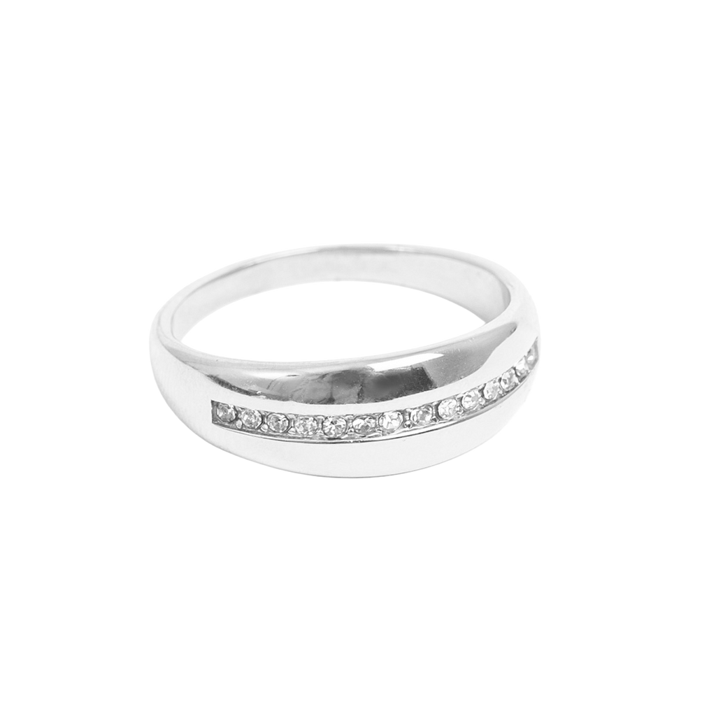 Ring med CZ, Steel
