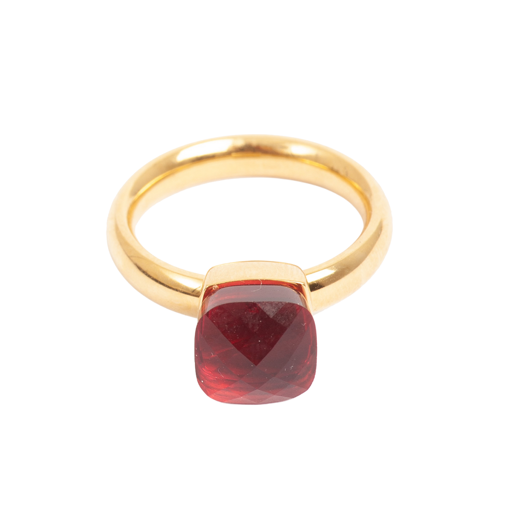 Ring, Steel Glass, Red G
