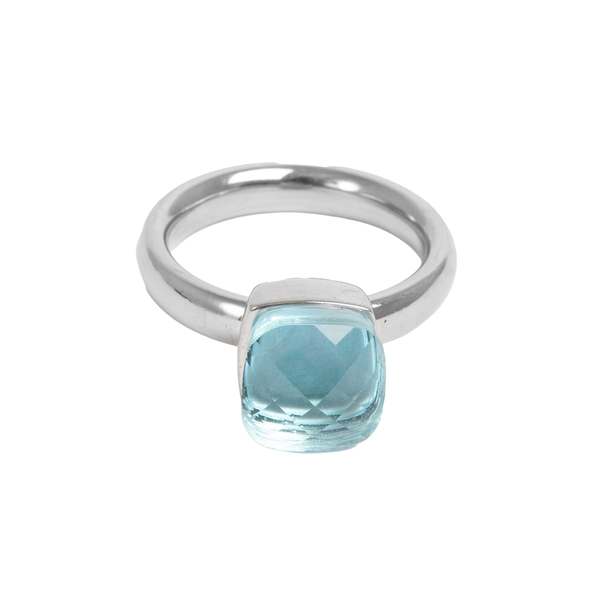 Ring, Steel Glass, Sky blue, S