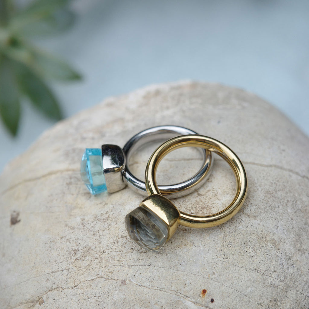Ring, Steel Glass, Sky blue, S_2