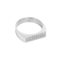 Ring med CZ, flat top, Steel