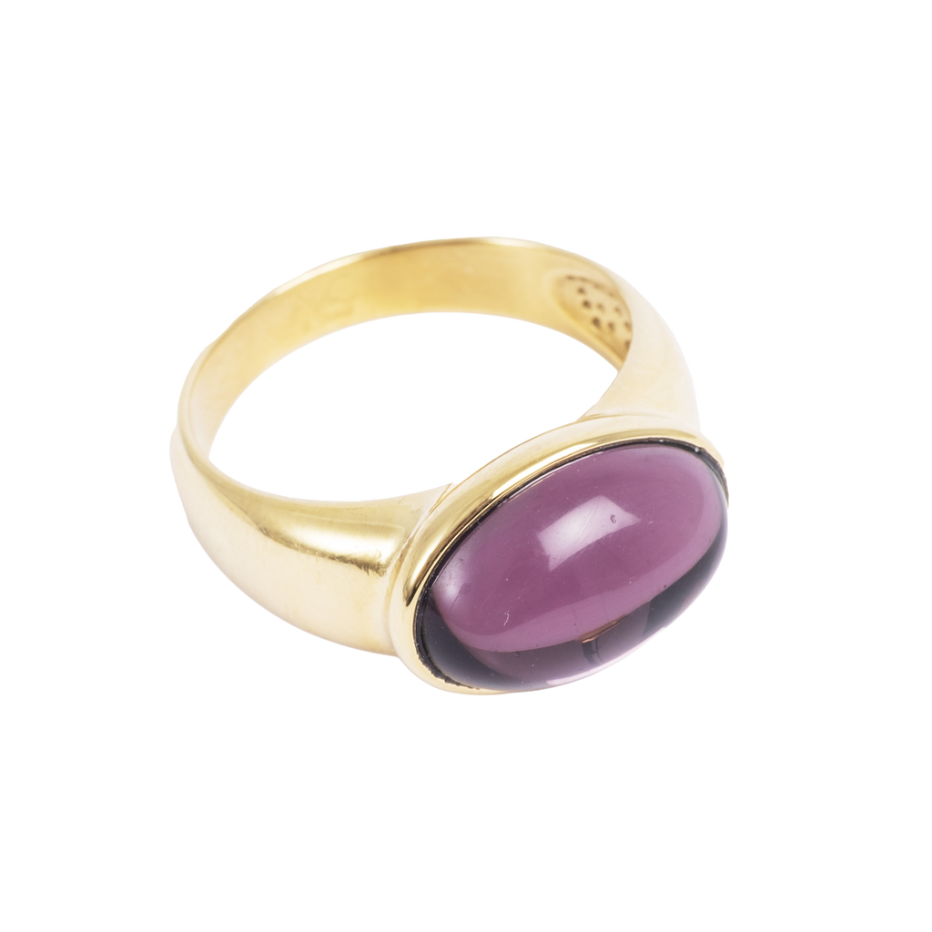 Ring, Steel Glass, plum, S