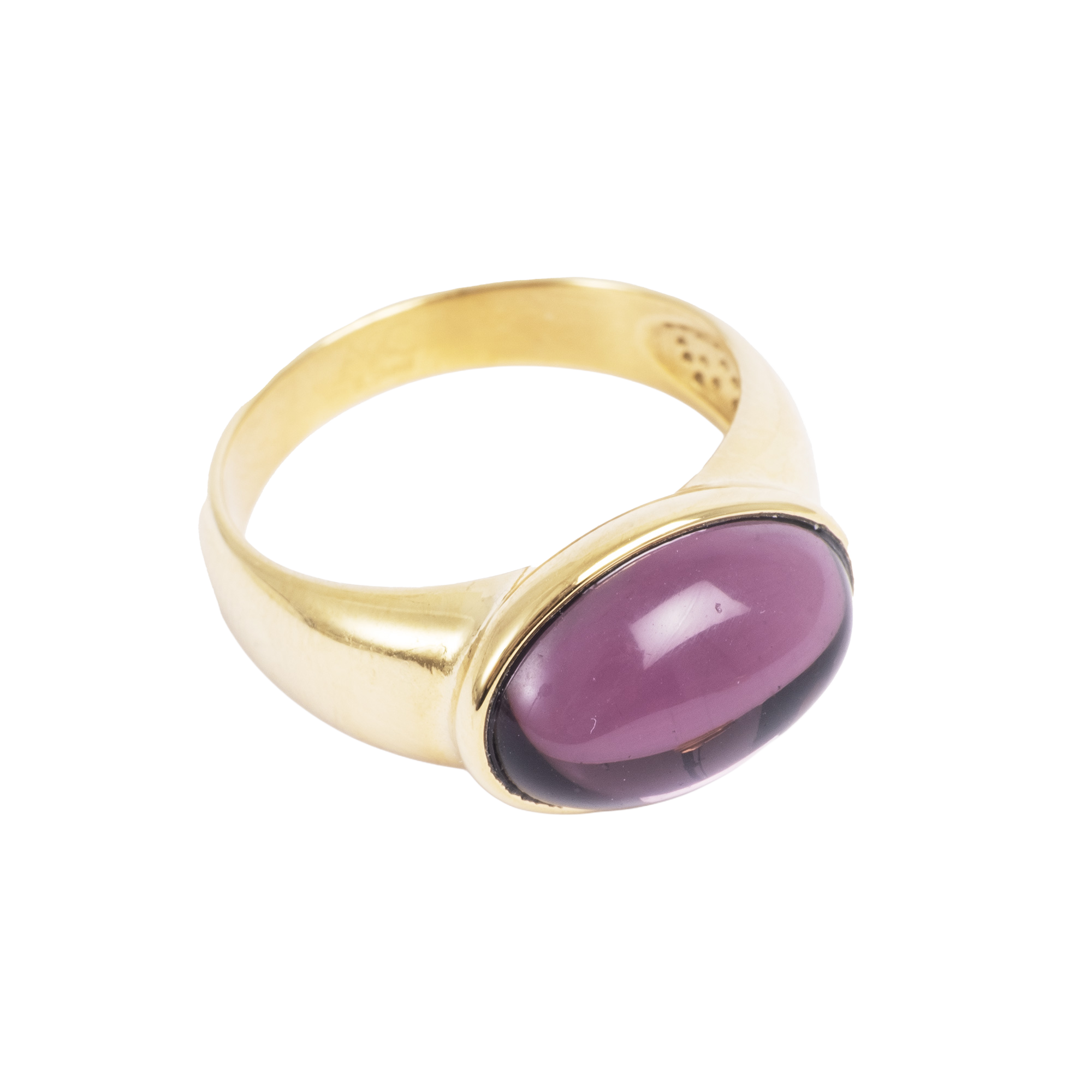 Ring, Steel Glass, plum, S