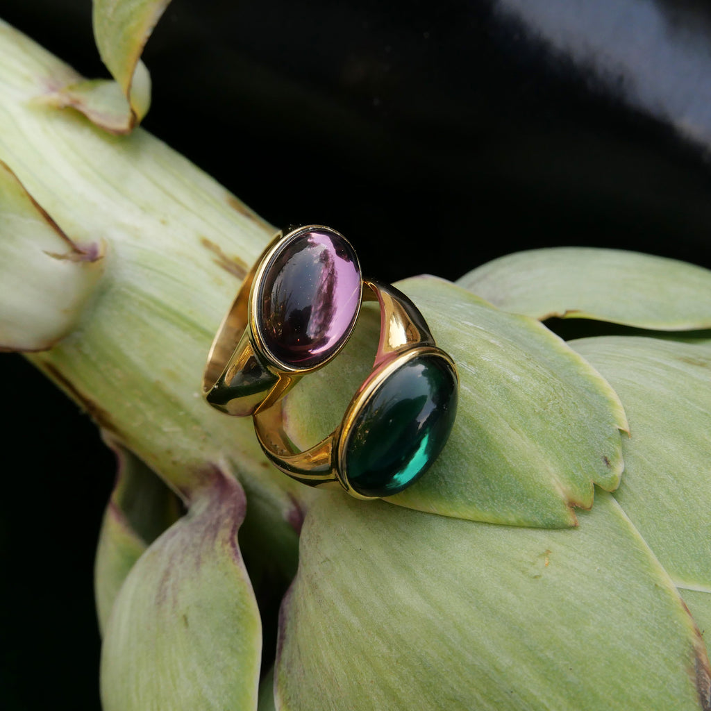 Ring, Steel Glass, plum, S_4
