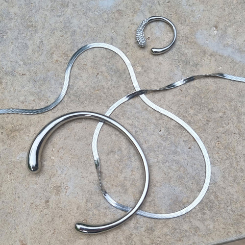 Ring, åpen med stener, S - A&C Oslo - Pure Steel_2