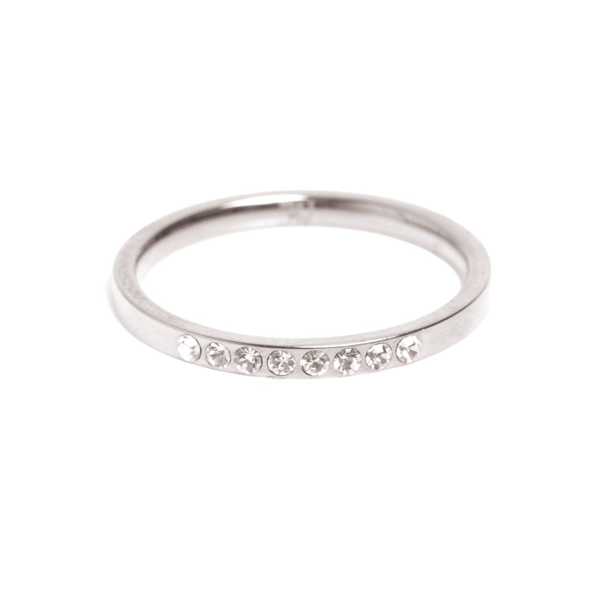 Ring med krystallstener, Steel S (50-59)