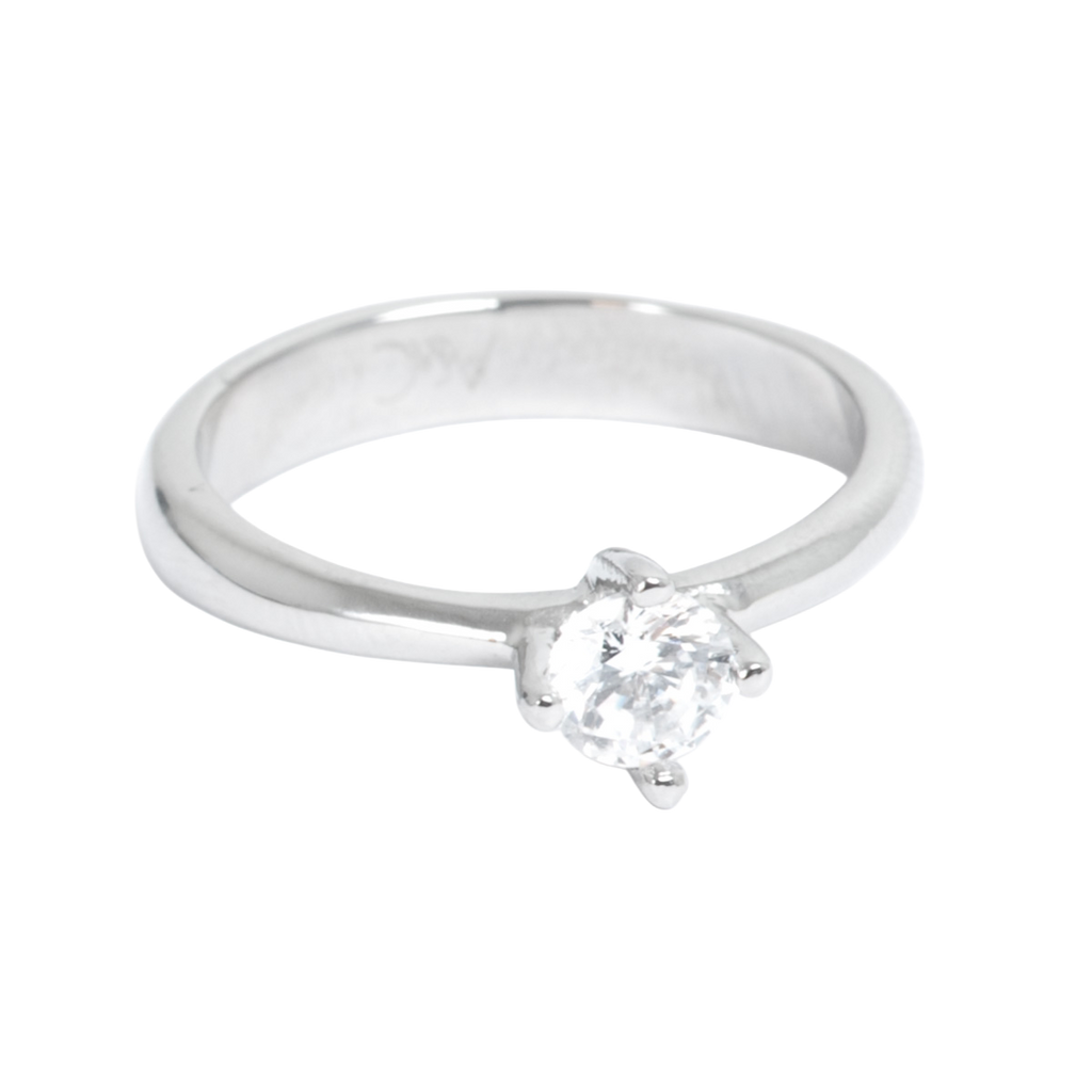 Ring med krystallsten, Steel S, 53/56/59