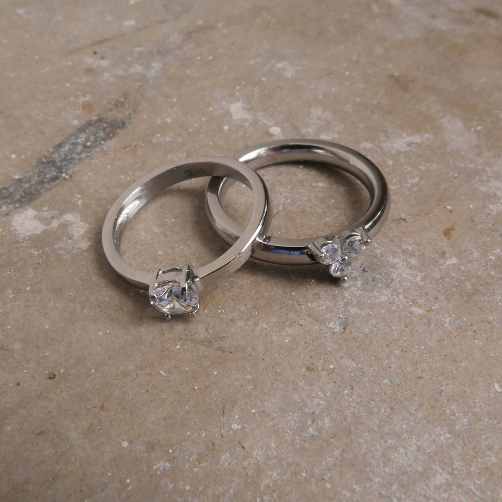Ring med krystallsten, Steel S, 53/56/59_2