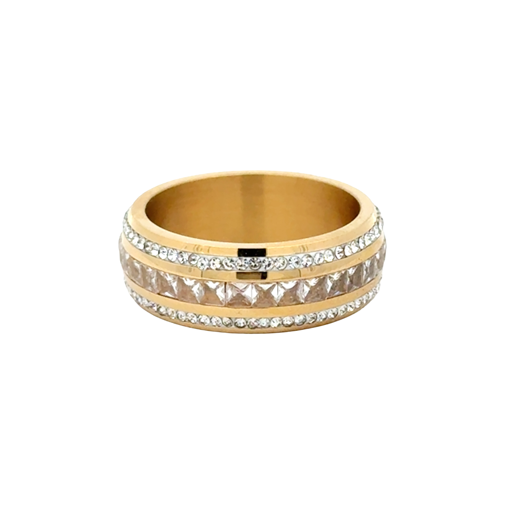 Ring med krystallstener, crystal G - A&C Oslo - Pure Steel