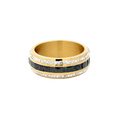 Ring med krystallstener, black G - A&C Oslo - Pure Steel