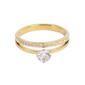 Ring med to rader, CZ, Steel G