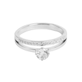 Ring med to rader, CZ, Steel