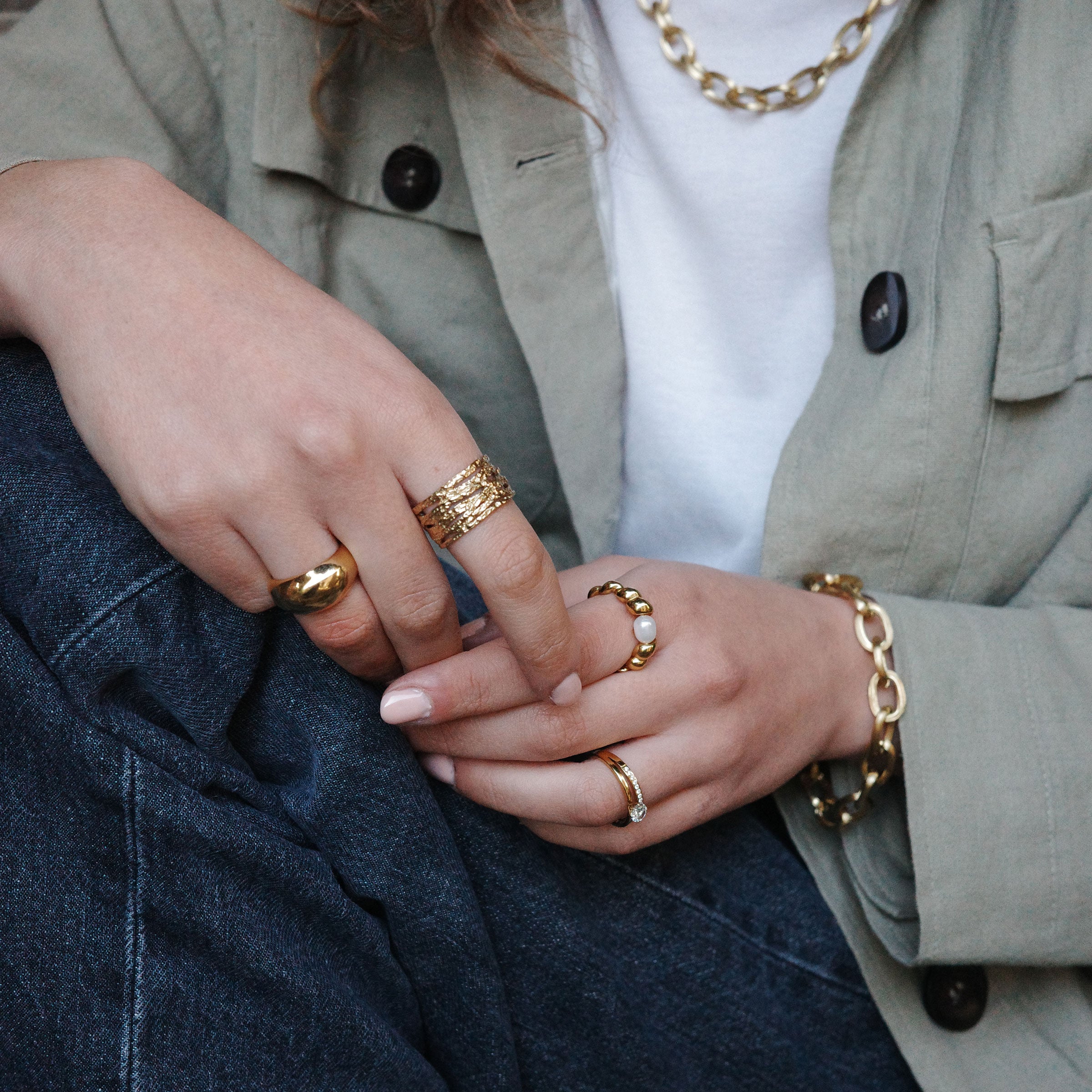 Ring, twisted, med ferskvannsperle, G - A&C Oslo - Pure Steel_3