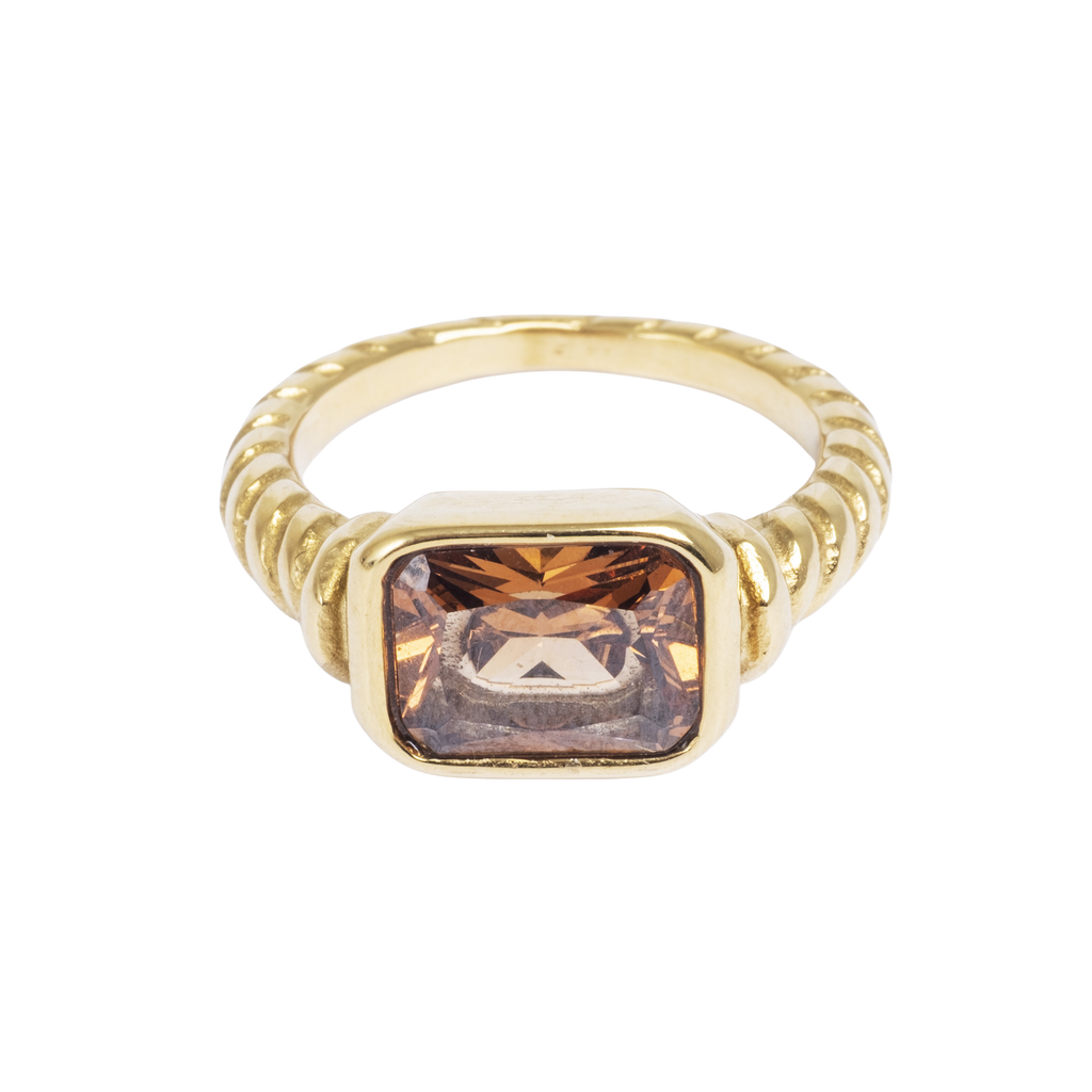 Ring med brunt glass, Steel G