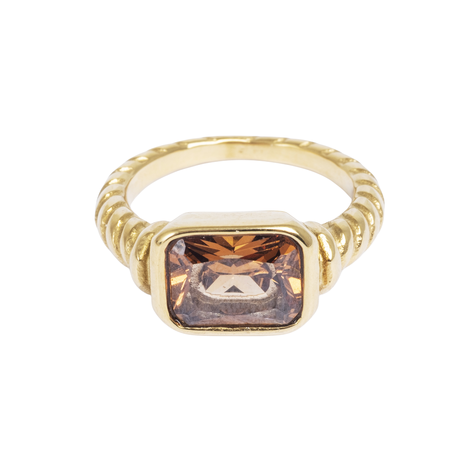 Ring med brunt glass, Steel G