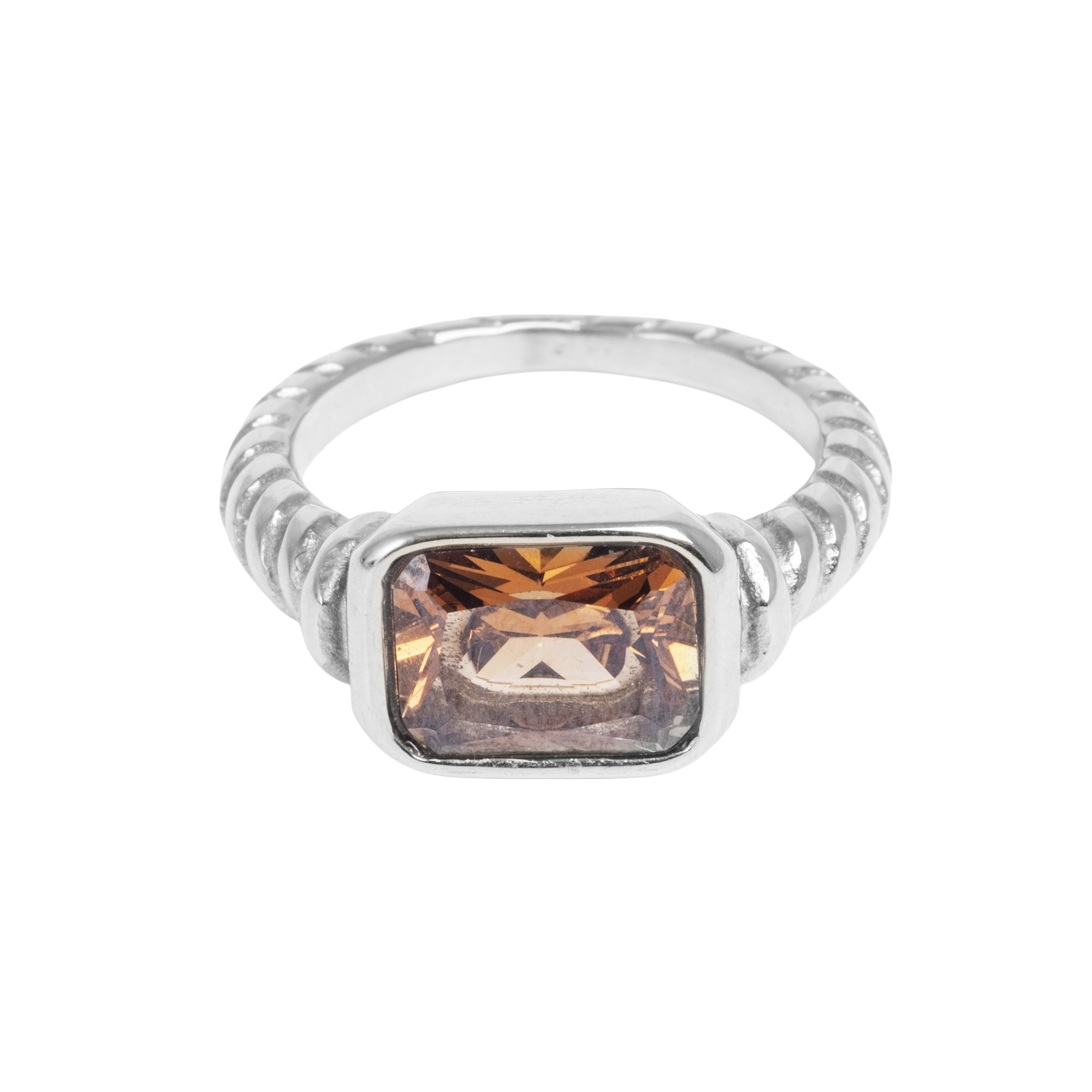 Ring med brunt glass, Steel