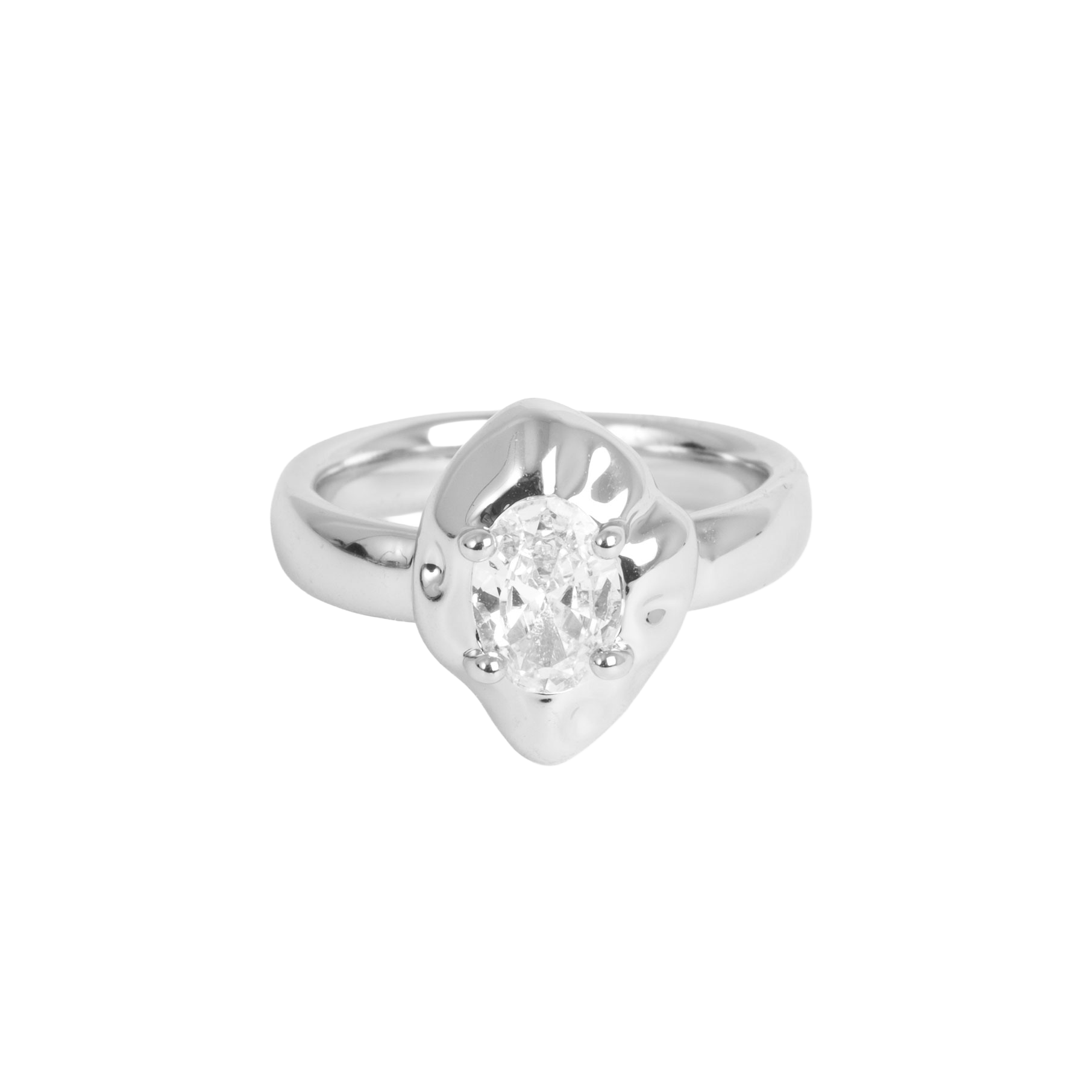 Ring med krystallsten, Steel
