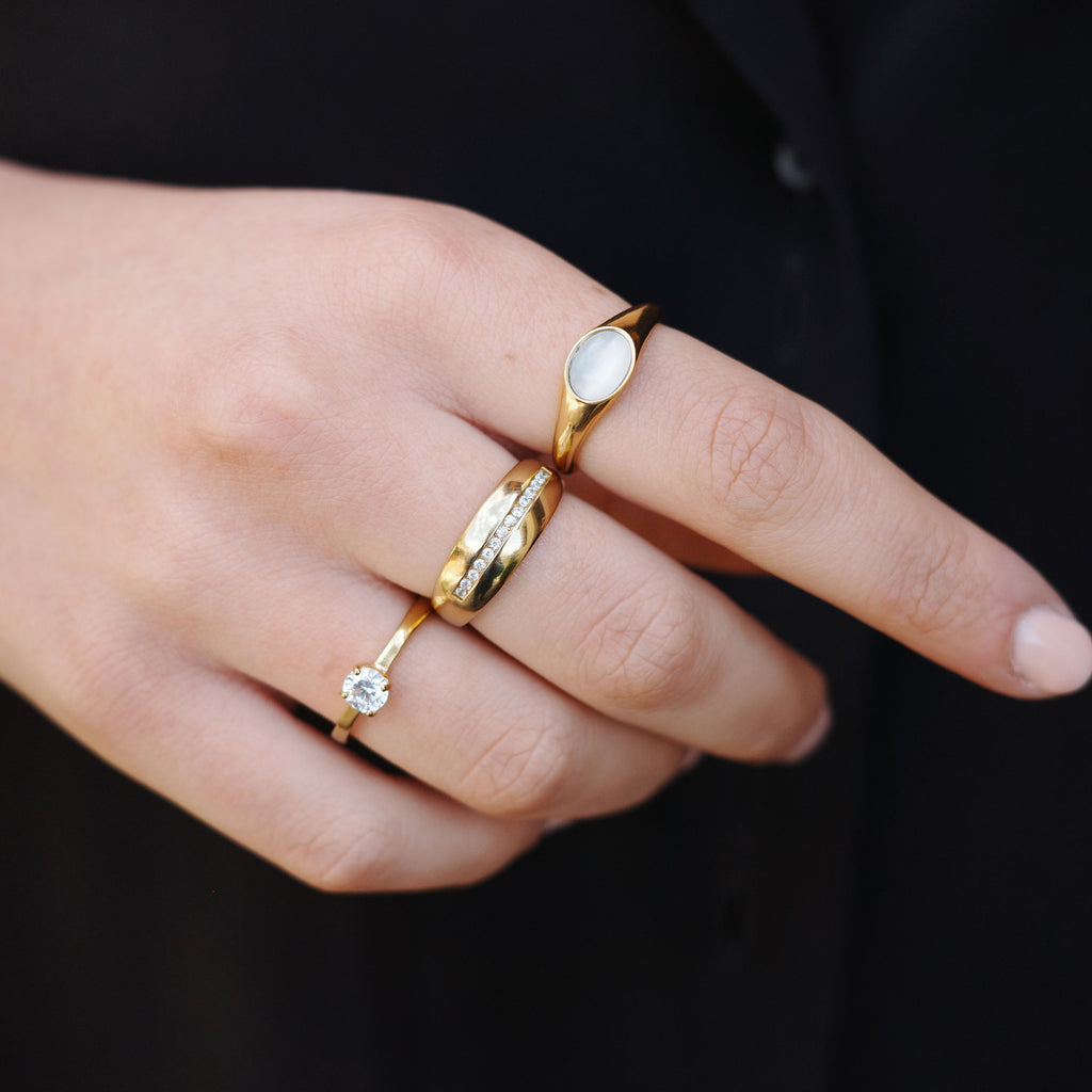 Ring med cat eye-sten, Steel G_2