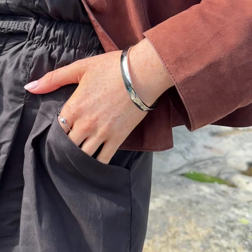 Bangle armbånd med lås, Steel S